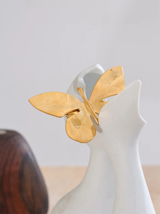 Golden butterfly brooch pin - product image