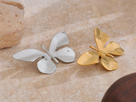 Golden butterfly brooch pin - product image