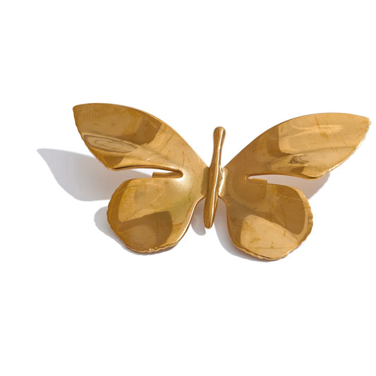 Golden butterfly brooch pin - product image