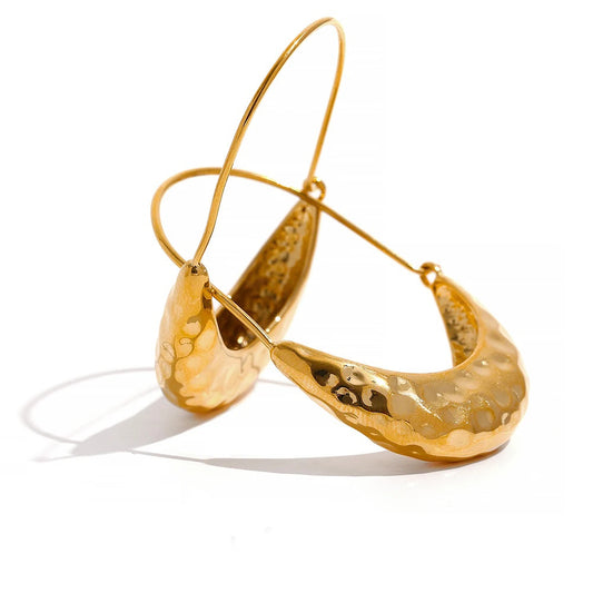 Golden drop dangle hoop earrings women fashion - product image