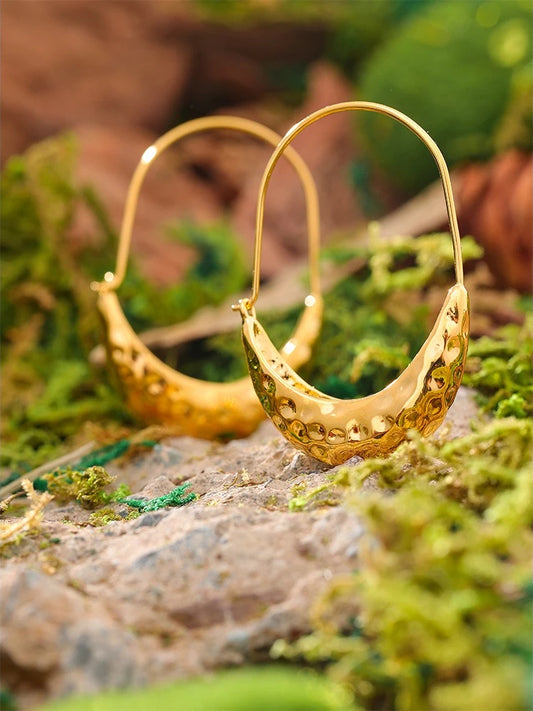 Golden drop dangle hoop earrings women fashion - product image
