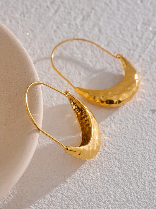 Golden drop dangle hoop earrings women fashion - product image
