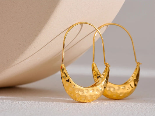 Golden drop dangle hoop earrings women fashion - product image