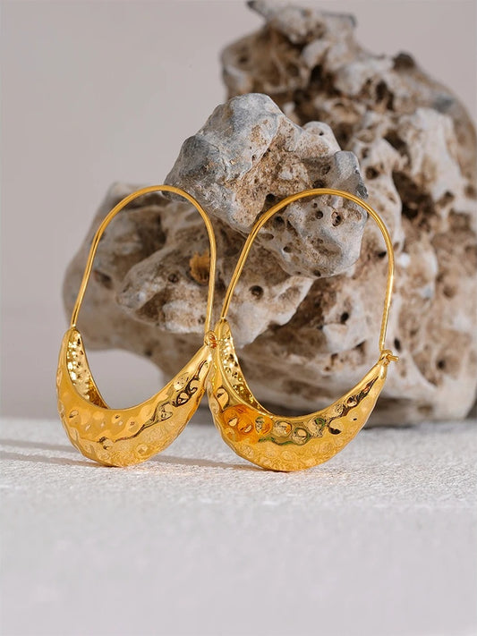 Golden drop dangle hoop earrings women fashion - product image