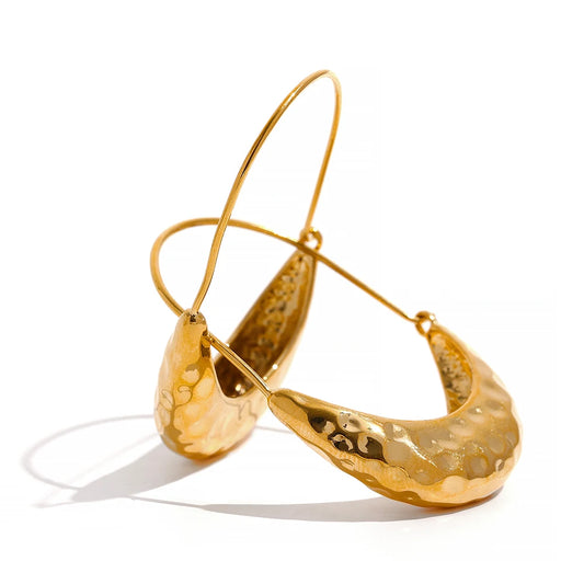 Golden drop dangle hoop earrings women fashion - product image