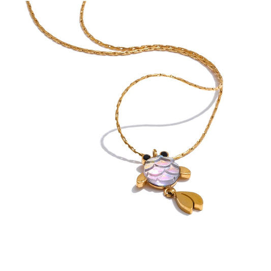 Goldfish lucky small abstract pendant necklace - product image