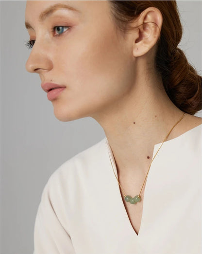 Green aventurine modern pendant collar necklace - product image