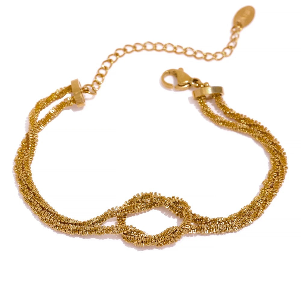 Gypsophila knot chain cuff bracelet - product image