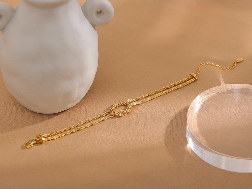 Gypsophila knot chain cuff bracelet - product image