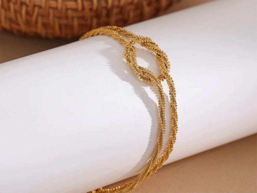 Gypsophila knot chain cuff bracelet - product image