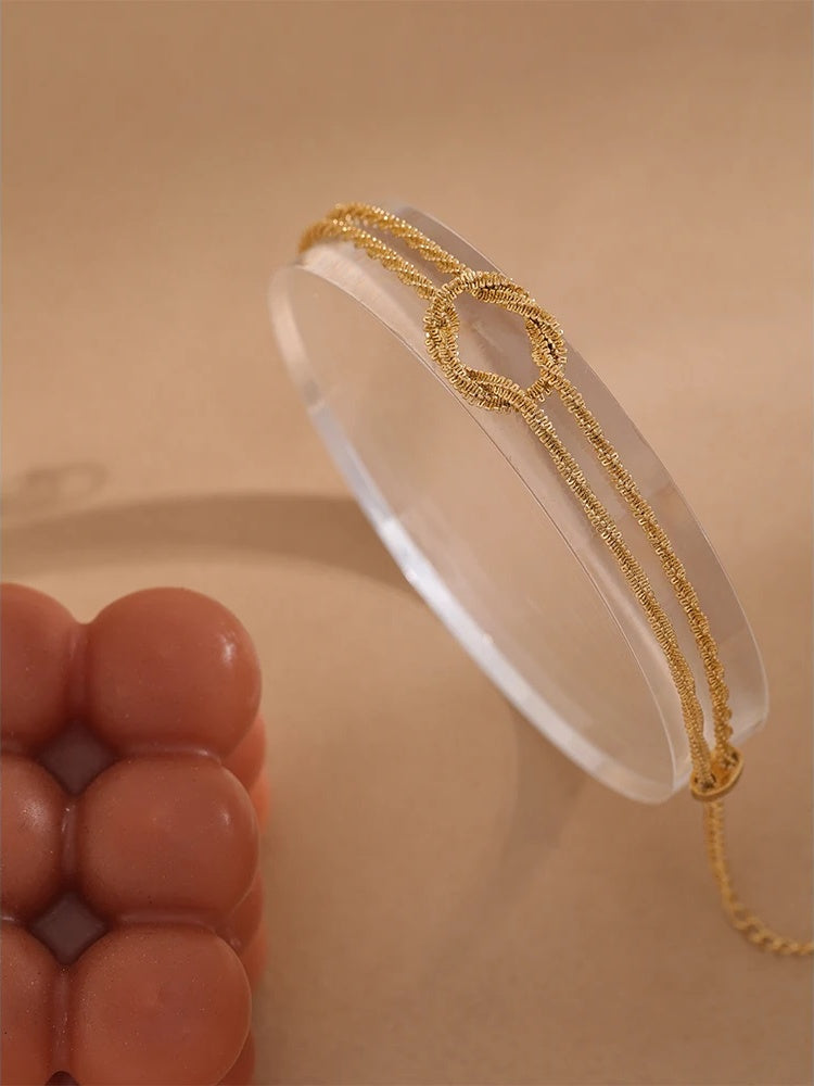 Gypsophila knot chain cuff bracelet - product image