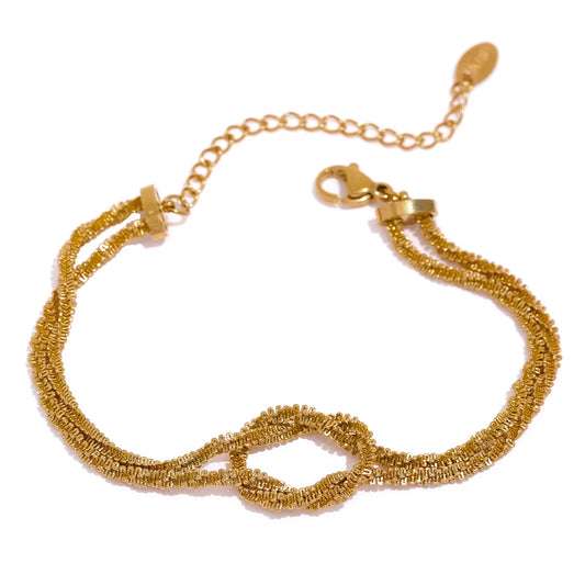 Gypsophila knot chain cuff bracelet - product image