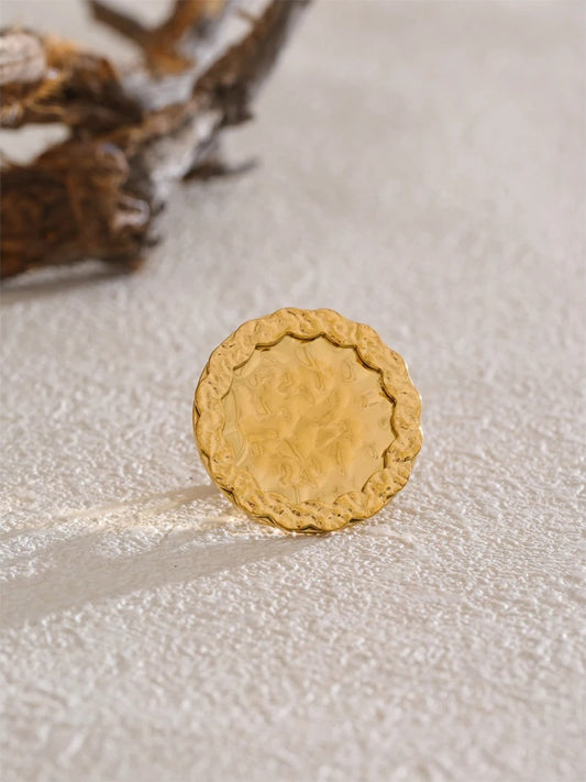 Hammer flower adjustable open fashion ring - product image