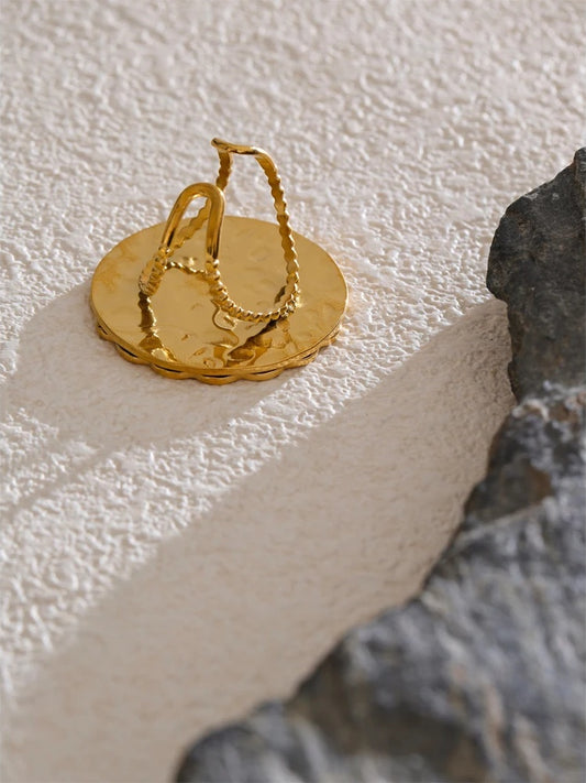 Hammer flower adjustable open fashion ring - product image