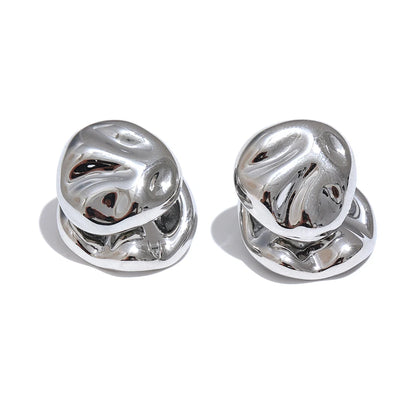 Hammer minimalist metal stud earrings women - product image