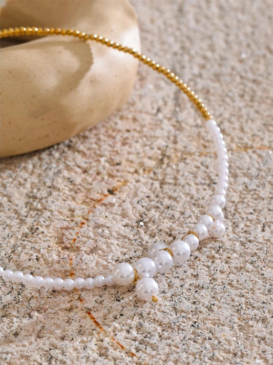 Handmade beads chain drop necklace - product image