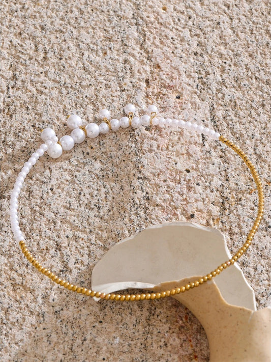 Handmade beads chain drop necklace - product image