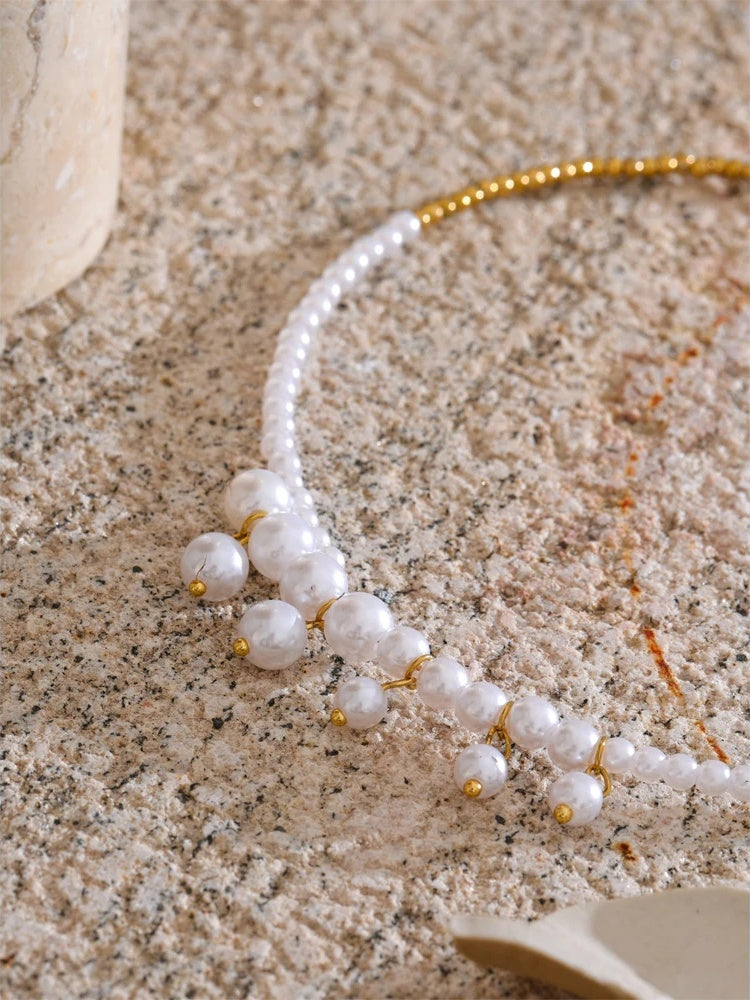 Handmade beads chain drop necklace - product image