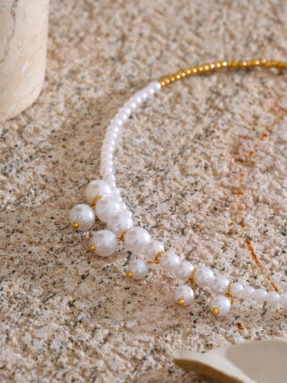 Handmade beads chain drop necklace - product image