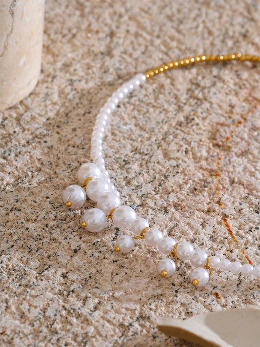 Handmade beads chain drop necklace - product image