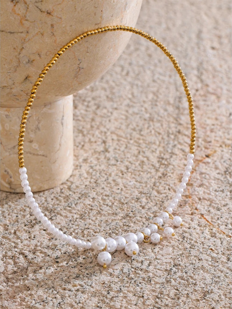 Handmade beads chain drop necklace - product image