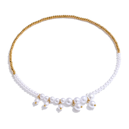 Handmade beads chain drop necklace - product image
