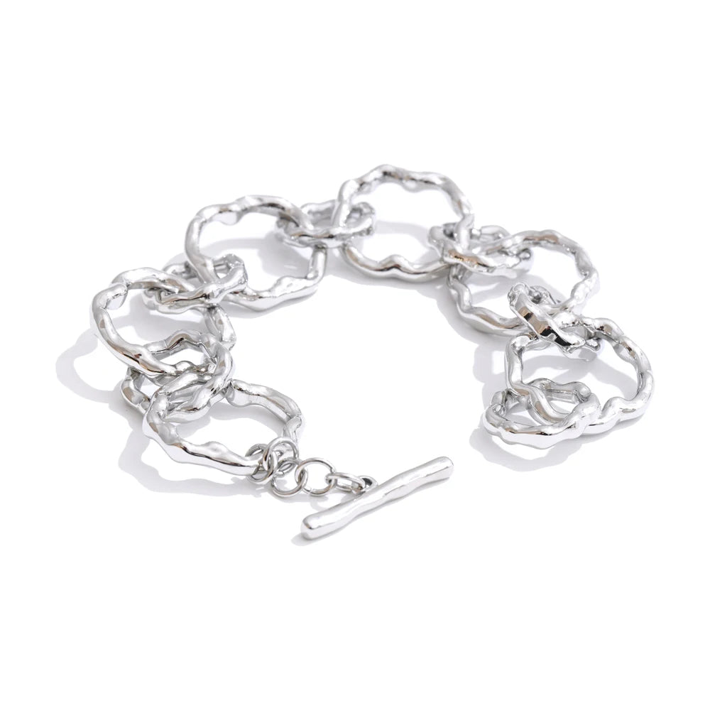 Handmade chain toggle-clasps bracelet - product image