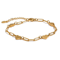 Handmade Heart Link Chain Daily Charm Bracelet