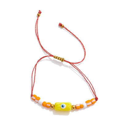 Handmade rope braided beads ceramic charm bracelet - product image