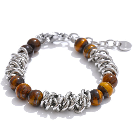 Handmade tiger stone chain men bracelet - product image