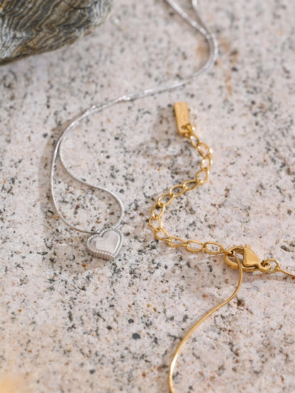 Heart casting pendant chic necklace women - product image