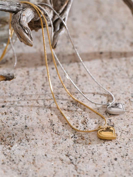Heart casting pendant chic necklace women - product image