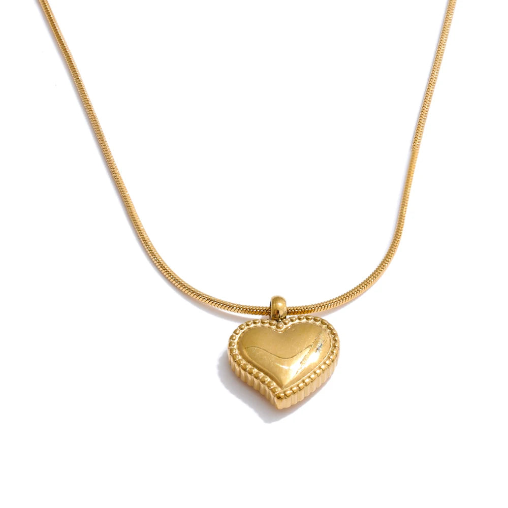 Heart casting pendant chic necklace women - product image