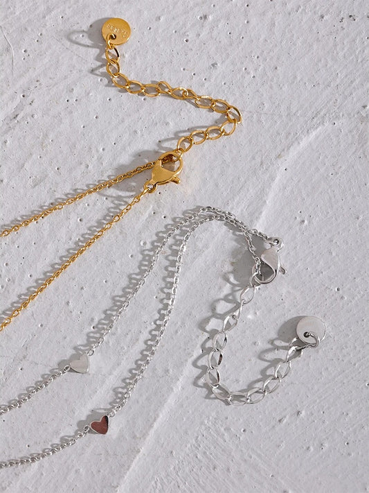 Heart chain anklet gold silver color summer jewelry - product image