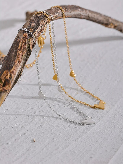 Heart chain anklet gold silver color summer jewelry - product image