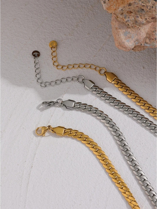 Heart chain flat collar waterproof necklace - product image