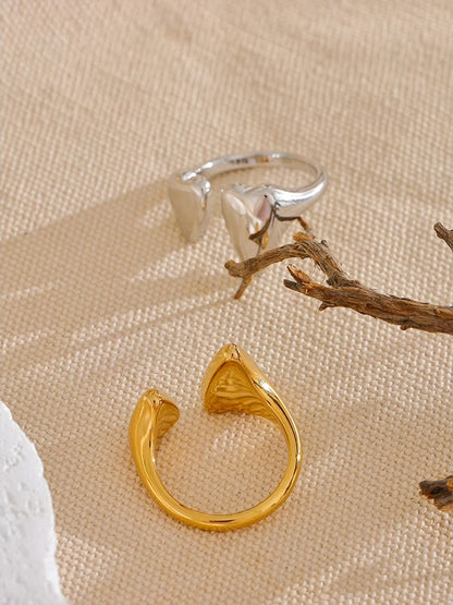 Heart chic open adjustable fashion ring - product image