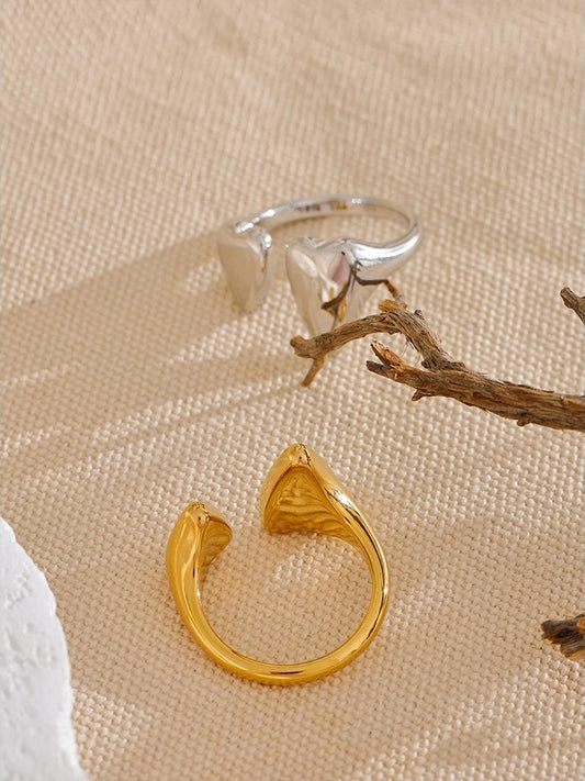 Heart chic open adjustable fashion ring - product image