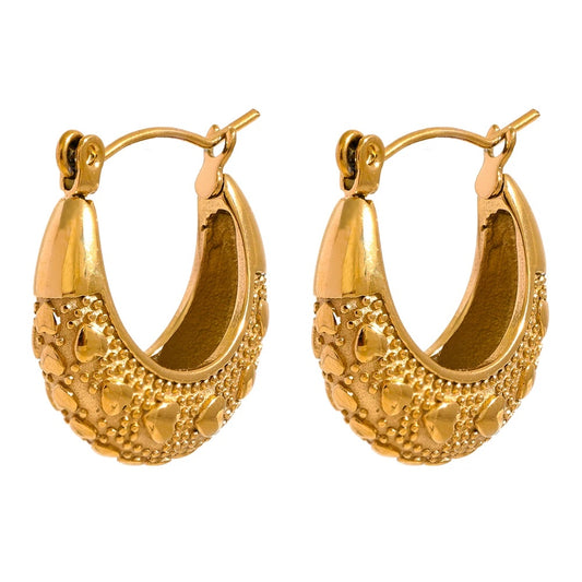 Heart contemporary hoop earrings women - product image