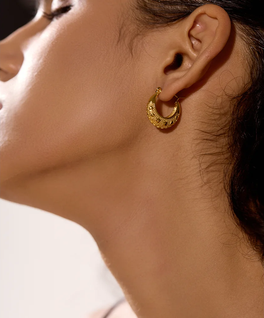 Heart contemporary hoop earrings women - product image