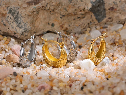Heart contemporary hoop earrings women - product image