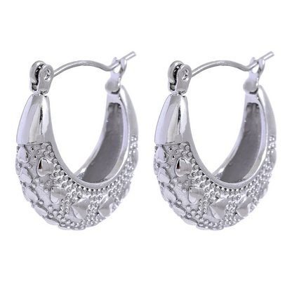 Heart contemporary hoop earrings women - product image