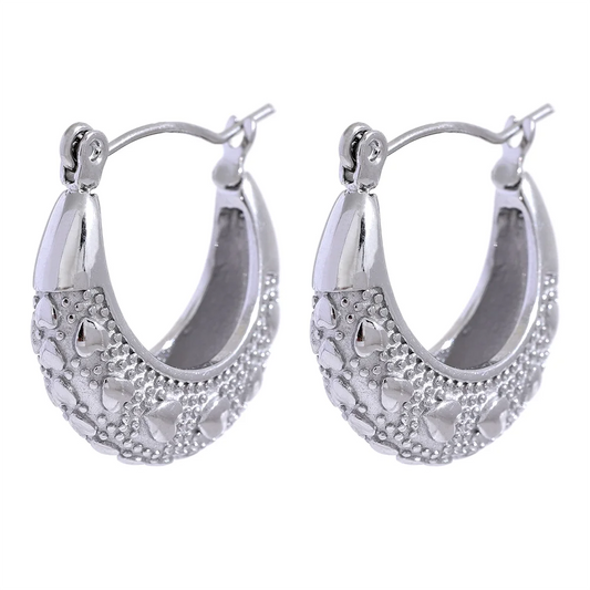 Heart contemporary hoop earrings women - product image