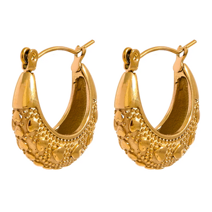 Heart contemporary hoop earrings women - product image
