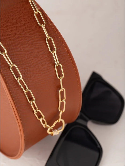 Heart cubic zirconia chain delicate choker necklace - product image