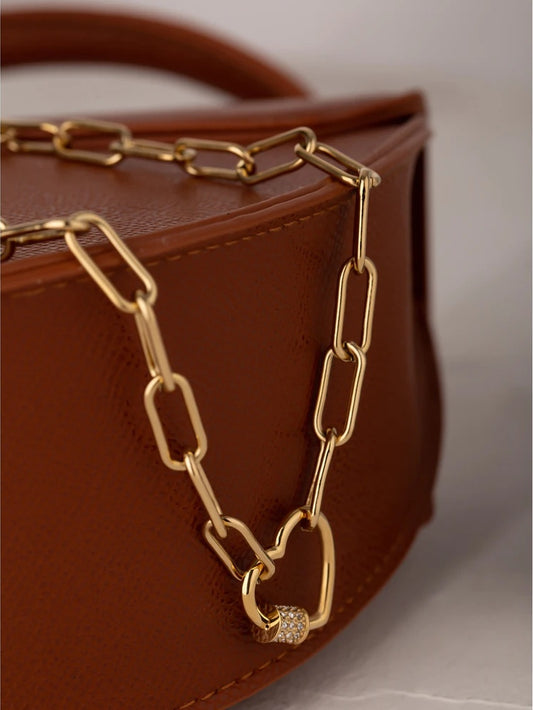 Heart cubic zirconia chain delicate choker necklace - product image