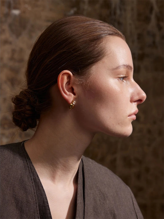 Heart cubic zirconia stud earrings - product image