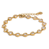 Heart Cubic Zirconia Waterproof Charm Bracelet