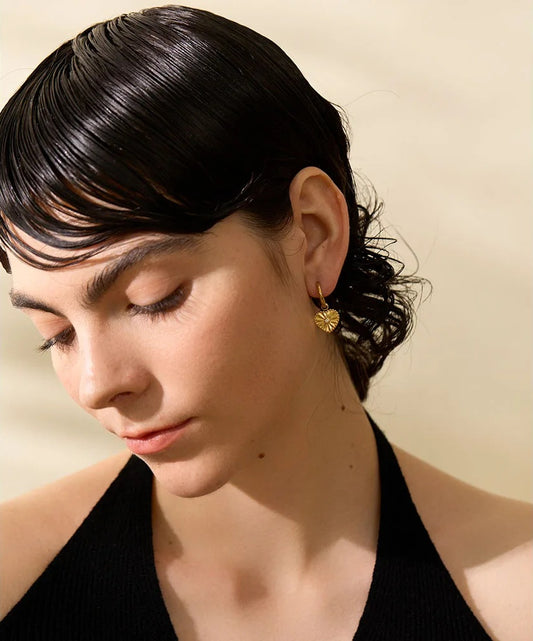 Heart drop huggie hoop earrings women - product image