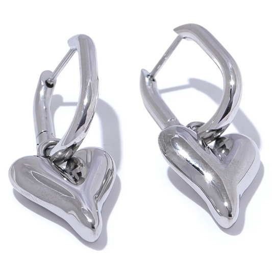 Heart drop water resistant hoop earrings - product image